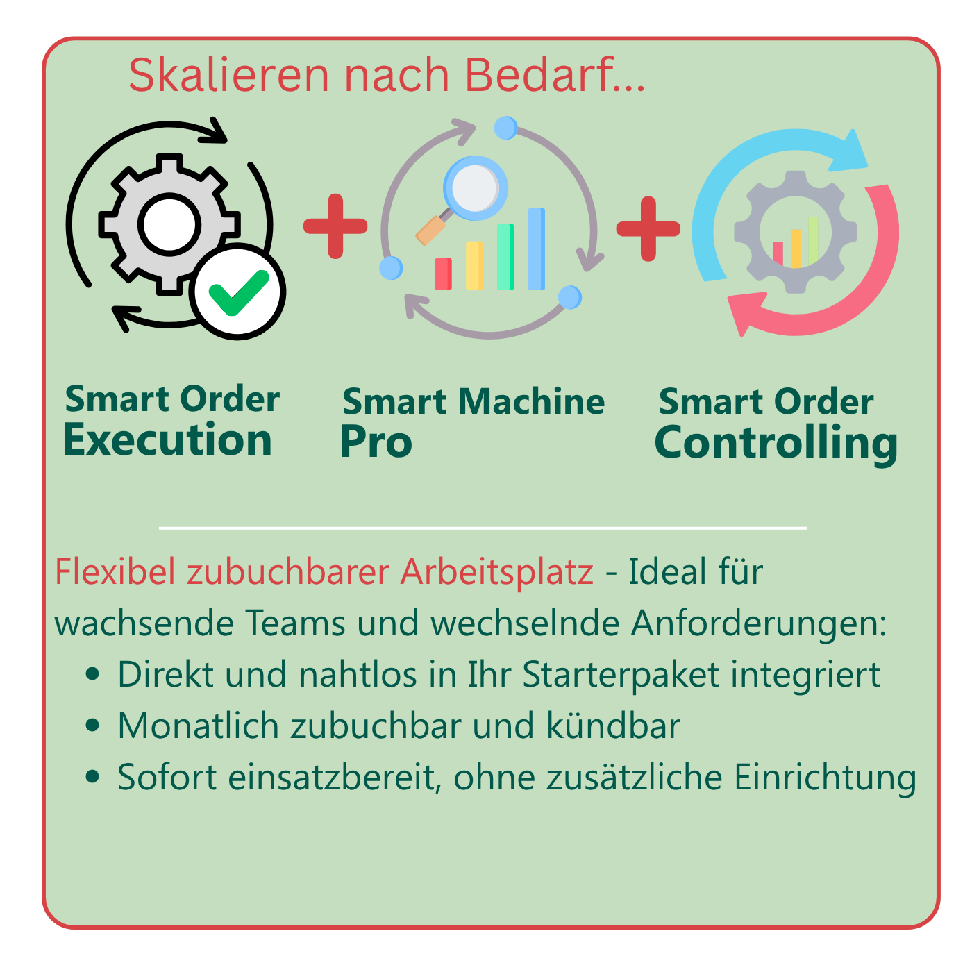 Smart Order Execution & Smart Order Contrilling & Smart Machine Pro weiterer Arbeitsplatz