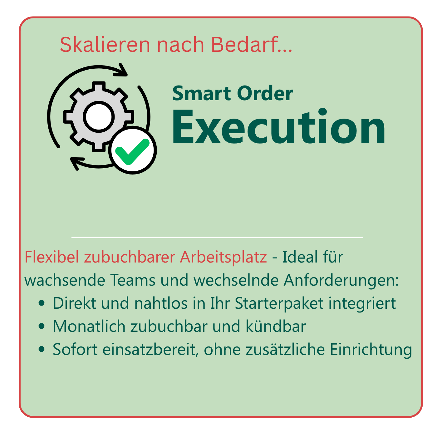 Smart Order Execution weiterer Arbeitsplatz