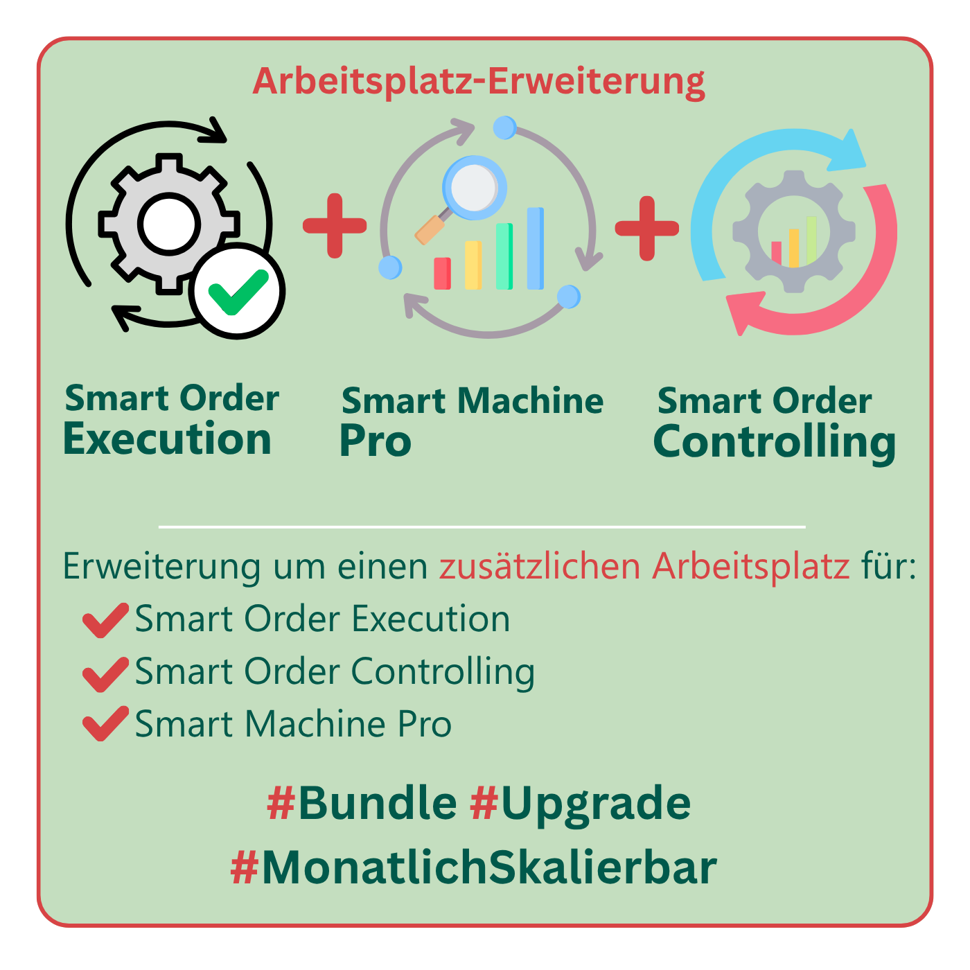 Smart Order Execution & Smart Order Contrilling & Smart Machine Pro weiterer Arbeitsplatz